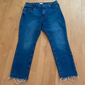 Good American Bottom Frayed Jeans Size 14